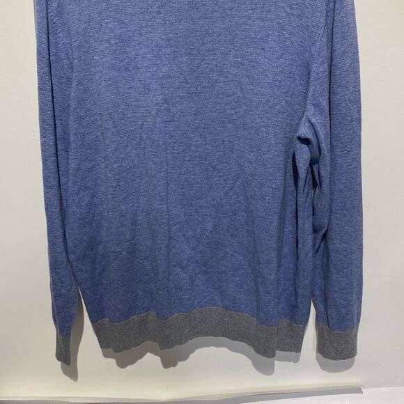 Vineyard Vines Men's Blue Gray Crew Neck Wool Blend Knit Pullover Sweater Large - Picture 2 of 12